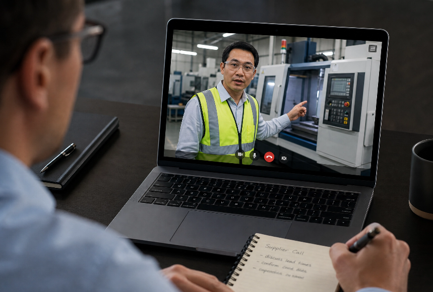 Live video factory audit of a spot welding parts manufacturer